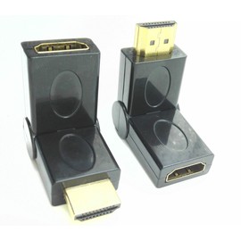 cgtime Premium Gold Plated Conectores HDMI macho a hembra Coupler, 90 – 270 Grado ajustable Rotación HDMI macho a hembra adaptador conversor de giro