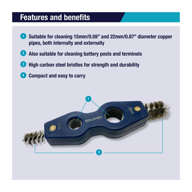 Eclipse Professional Tools E4IN1PCDT 4-in-1 Pipe Cleaning & Deburring Tool