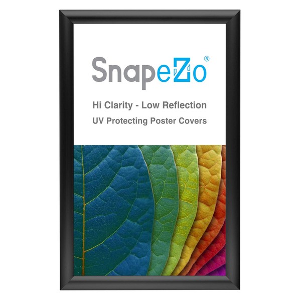 SnapeZo Letter Frame 8.5x14 Inches, Black 1 Inch Aluminum Profile, Front-Loading Snap Frame, Wall Mounting, Sleek Series