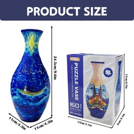 3D Puzzle Vase, 3D Jigsaw Puzzles for Adults, Unique Arts Flower Jigsaws for Flowers Arrangement and Home Decor, Detachable Puzzle Planter Made By 160 Curved Plastic Puzzles Pieces (Boat)