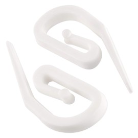 White Plastic Curtain Hooks | Hooks For Pencil Pleat, Window, Door & Shower Curtains | Heavy Duty Hook for Header Tape & Drapery | Pack of 100-2.8 x 1.2cm | The Bead Shop - A UK Brand