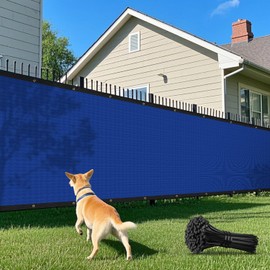 DAWNOVO 4' x 12' Privacy Fence Screen Chain Link Fence Privacy Screen Windscreen Cover with Zip Ties Grommets for Backyard Garden Patio Outdoor (Blue)