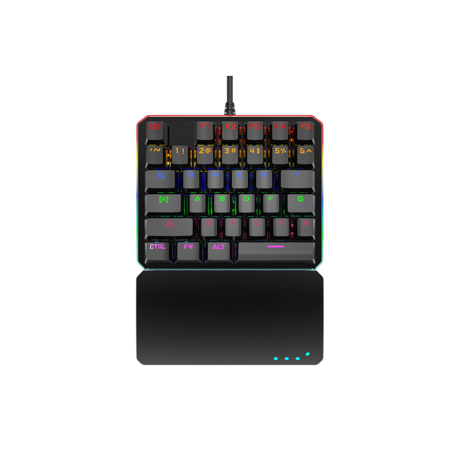 Mechanical Gaming Keyboard 35 Keys One Handed Wired Backlight Gamer ...