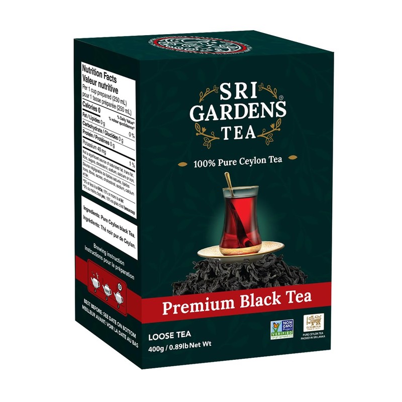 Sri Gardens Premium Black Tea, 400g Carton, 100% Pure Ceylon