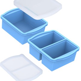 Silicone Freezer Trays with Lids, Set of 2 - with 1cup and 2 cupSilicone Freezer Molds for freezing soups, sauces and individual servings of lasagna, casseroles, dishwasher and microwave safe