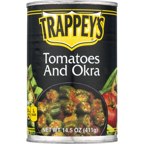 Trappey's Okra 14.5oz Can (Pack of 6) (Tomatoes and Cut Okra)