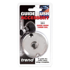 Trend Steel Guide Bush, 16mm Diameter, Euro Style Guides for Template Routing, Trend Router Compatible, GB16