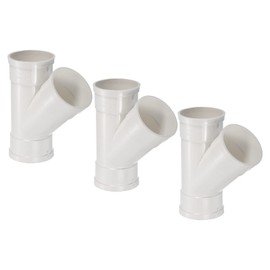 PATIKIL 3" Wye Pipe Fitting, 2 Pcs Y-Shape Splitter Duct Hose Connector for Drain Tubes, Drip Systems, White