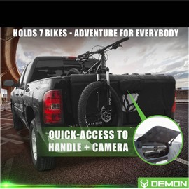 Demon Tailgate Pad for Mountain Bikes with Tool Pocket for Mechanic Tools/Tailgate Cover with Secure Bike Frame Straps (Large (60" Wide) for Full Size Pickups)