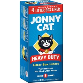 Unbranded JONNY CAT Heavy Duty Jumbo Tear-Resistant Litter Box Liners, 5 Count