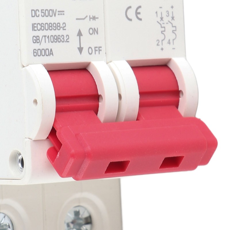 DC Circuit Breaker 2P 6000A Breaking Capacity DIN Rail Installation