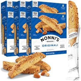 Nonni's Originali Almond Biscotti Italian Cookies - 3 Boxes Biscotti Individually Wrapped Cookies - Italian Biscotti Cookies Baked Fresh w/a Hint of Anise & California Almonds - Kosher - 5.52 oz