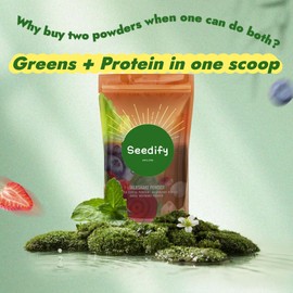 seedify™ All-in-One Plant Protein & Super Greens Powder with 13 Probiotics & Superfoods, Vegan Meal Replacement Shake for Gut Health, Digestion & Bloating Relief, Beet Root Flavor, 1.59Oz