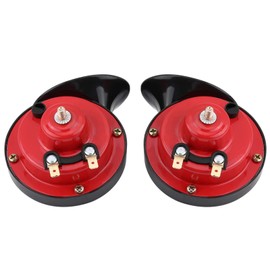 Qiilu Pair of Dual-tone Loud Car Snail Air Horn 12V 135db Universal for Truck Car Boat Bike