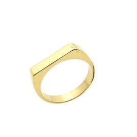 Fuqimanman2020 Classical 316L Stainless Steel Square Signet Band Ring Plain Gold Plated Geometric Stacking for Women Men Couple Minimalist Wedding Engagement Statement Jewelry-9