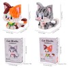 Cat Building Blocks, 2 Pcs Cats Building Toy Cute Cat