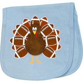 inktastic Thanksgiving Craft Paper Football Turkey Baby Burp Cloth Light Blue 3805f