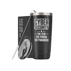 Onebttl Cybersecurity Gifts, Cybersecurity The Few The Proud The Paranoid, 20oz Stainless Steel Insulated Tumbler, Cyber Security Expert Gift, Programmer Gift for Men