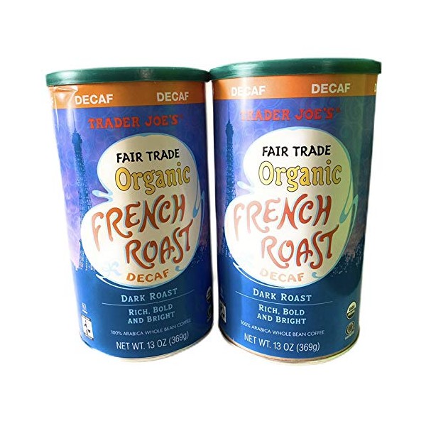 2 Packs Trader Joe's Fair Trade Organic French Roast Decaf