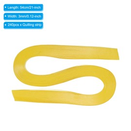 PATIKIL 240pcs Quilling Strips Paper 1/8"(3mm) 21"(54cm) Origami Paper Quilling Strip for Art DIY Hand Craft Christmas, Lemon Yellow