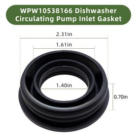 WPW10538166 W10195068 Dishwasher Circulation Pump Inlet Grommet Compatible with Whirlpool Kenmore Amana Replaces W10538166 W11182008 3021506 WPW10538166VP