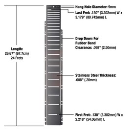 MusicNomad Fret Shield™ - Total Fretboard Protector Guard Tool for Fret Polishing on 4 and 5 String Bass Guitars with 34” Fret Scale (MN805)