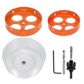 6.25 Inch 4.25 Inch Hole Saw for Recessed Lights, 6 1/4 & 4 1/4 Hole Saw with Dust Bowl Catcher for 6 Inch Led Recessed Lighting 4 Inch, Bi-Metal Wood Drywall Hole Cutter