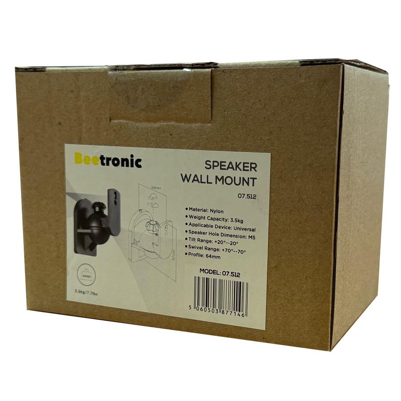 Beetronic 2 x Universal Speaker Wall Mounting Swivel Tilt Satellite