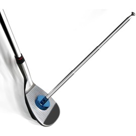 JUNNEE Golf Alignment Rods, 7 Length Adjustments - Golf Alignment Stick Corrector Lie Angle Tool, Golf Swing Training Aids Aiming Stick - Golf Club Face Aim, Visualize and Align Your Golf Shot (Blue)