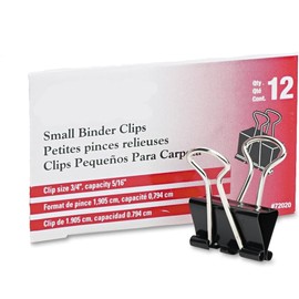 KUJOBUY Pack of Small Binder Clips 3/4 Small Black 12/Box 12 PCS Office Black Ideal for Reuse binder Clips Medium Mini Binder Clips Office Clips Paper Clips Assorted Sizes Paper Binders