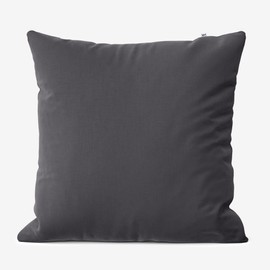 Wolkenfeld Pillowcase, 80 x 80 cm Grey Anthracite Cotton Breathable Pillow Case, 1 x Cushion Cover with Concealed Zip