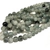 Gemstone Beads Agate Stone Dragon Pattern Round 8 mm Semi-Precious Stone Natural Stone with Hole for Threading for Jewellery Making (Grey)