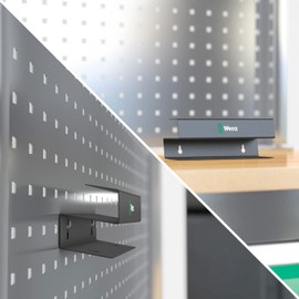 Wera 05136425001 9605 Metal Rack for up to 10 Wera Hexagon Socket Cross Handle Screwdrivers, 214.0 x 78.0 mm