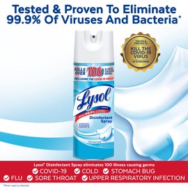 Lysol Lysol Disinfectant Spray, Sanitizing and Antibacterial Spray, For Disinfecting and Deodorizing, Crisp Linen,12.5 Fl Ounce (Pack of 2)