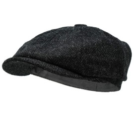 Borges & Scott Lomond Newsboy Flat Cap, Harris Tweed, 100% Hand-Woven Wool, Water Resistant - 60
