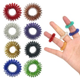 8 Stück Akupunktur Ring,Akkupressurringe,Akupressur Ring,Akupressurring,Massageringe für Finger,Fingermassagering,Arthrose Ringe,Akupressur Stressringe,Antistress Ring,Erwachsene Akkupressurringe