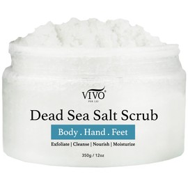 Vivo Per Lei Body Scrub - Exfoliating Body Scrub with Dead Sea Minerals - Dead Sea Salt Scrub for Hands & Legs - Body Exfoliant for a Supple Beach Body - 350 g/ 12.34 oz