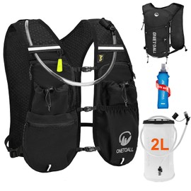 ONETOALL Women's Running Vest with Hydration Bladder 2L + 500 ml Water Bottle, Running Vest Running Backpack Men's Ultralight Hydration Backpack for Running Jogging Ski Holidays Trail Running Marathon Cycling