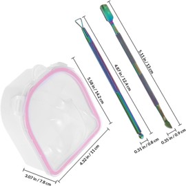 Cuenco Inoxidable Remojo Acero Manicura para de Rosa de Plástico Tratamientos de Nutrición, Suaviza Cutícula, Retiro de Uñas Artificiales