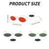 YSJCHEBS 3 Pieces Oval Sunglasses, Retro Festival Glasses, Metal Sunglasses,