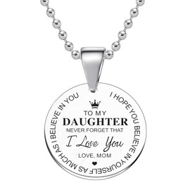 malyunin Inspirational Gifts Necklace To Daughter Gift from Mom Dad Never Forget That I Love You Family Jewelry Graduation Gifts (Mom To Daughter)