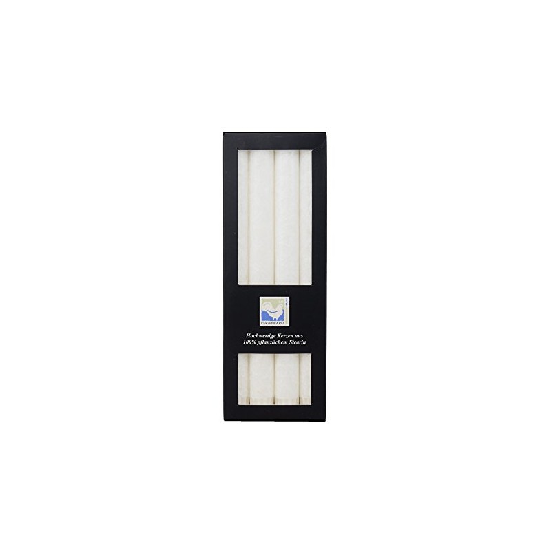 Stearin Stabkerzen, 250 x 22 mm, Elfenbein, 4er-Pack, Bio -