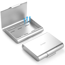 Oralphi Denture Case, Portable, Aluminum, Mouthpiece, Breathable, Orthodontic Case, Denture Storage Box, Multi-functional, Denture Storage Container, For Travel, Compact, Lightweight, Thin, Portable