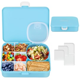 wiwens Snack Box Container for Kids Adults Reusable Snackle Box with Adjustable Dividers Airtight Snack Organizer with Compartents Toddler Bento Lunch Box Leak Proof for Office,School,Travel,Outdoor