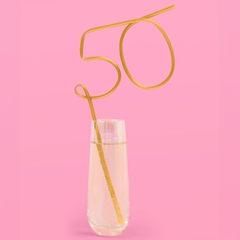 xo, Fetti 50th Birthday Party XL Gold 50 Straw | Bday Decorations, Fifty, Birthday Girl Gift, Bday Drinkware Supplies, Funny Gag Gift, Over The Hill