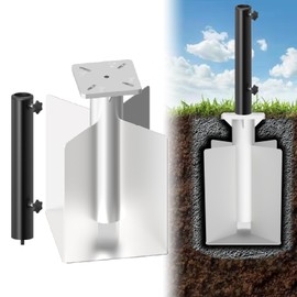 In Ground umbrella Base,In Ground Umbrella Holder,Rustproof Steel Umbrella Holder,Universal Umbrella Ground Anchor for Offset Cantilever Umbrella Hanging Parasol and Middle Pole Patio Umbrella