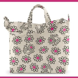 BAGGU  "THIS WEEK DEAL" Keith Haring Baggu Flower Recycled Cotton Horizontal Duck Bag