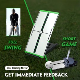 Golf Putter Training Mirror，Golf Swing Training Mirror，Improve Putting Accuracy ，Professional Design, Portable & Easy to Use，for Beginners & Advanced Players，Improve Aim & Stance