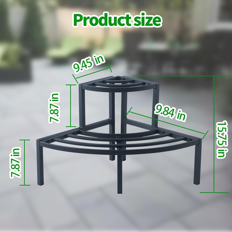 DHYGOTFUR Aluminum 2-Tier Plant Stand Lightweight, Sturdy, and Rust-Free Corner