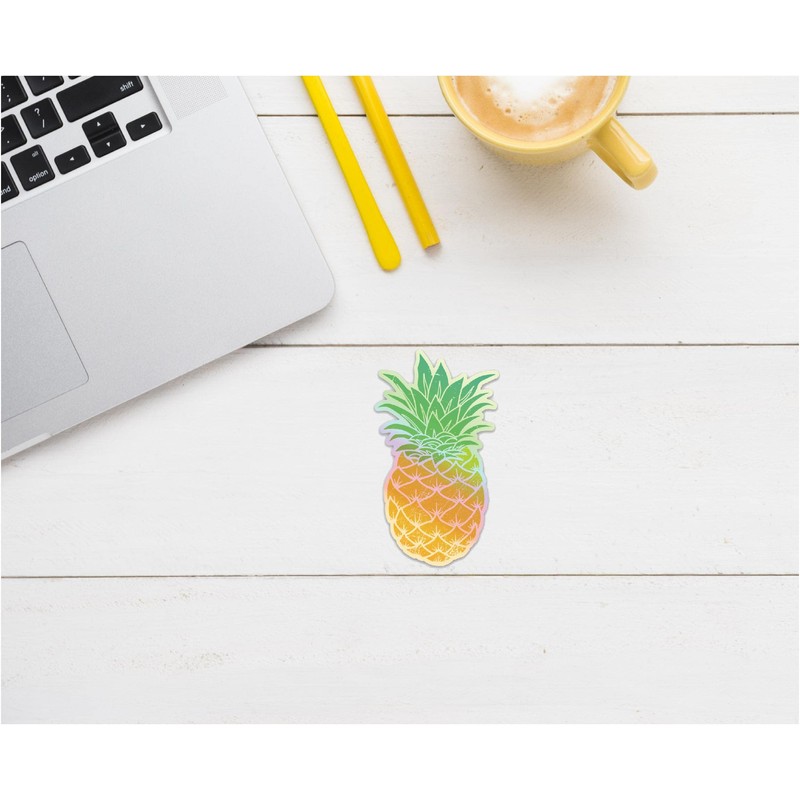 Holographic Pineapple Cute Unique Sticker Cool Decal Humor Funny Peel